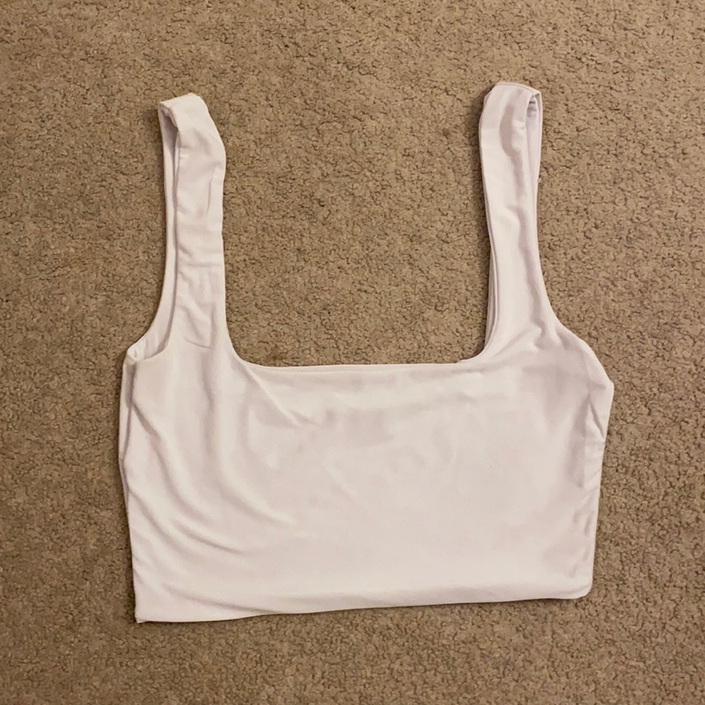 White Cropped Tank